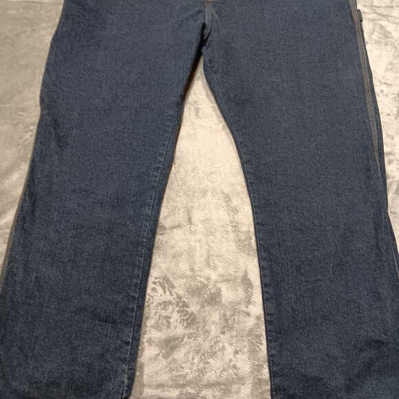 Dickies Jeans Men's 42 x 30 Dark Blue Carpenter Style Hammer Loop - Picture 2 of 16